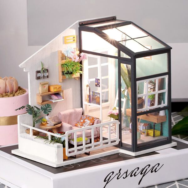 Robotime Zestaw modelarski Balcony Daydreaming ze światłem LED