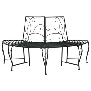 vidaXL Ławka Drzewna 4-Liczba miejsc 160 x 80 x 89 cm Stal Czarny
