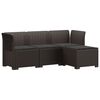 vidaXL Sofa ogrodowa dla 4 os&oacute;b z poduszkami w stylu rattanowym PP
