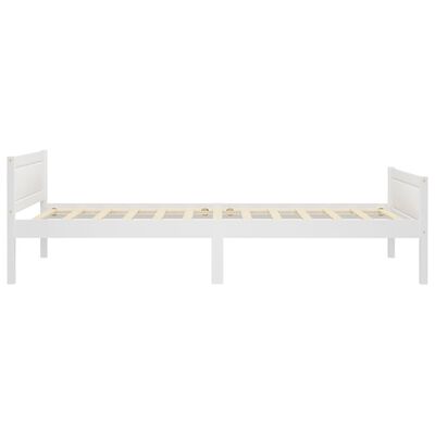 vidaXL Rama łóżka z litego drewna sosnowego, biała, 90 x 200 cm