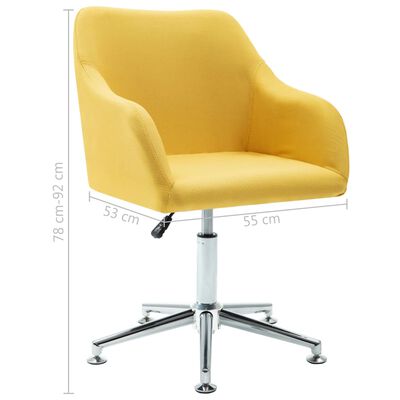 vidaXL Obrotowe krzesła do jadalni, 2 szt., żółte, tkanina