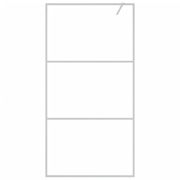 vidaXL Ścianka prysznicowa srebrna, 100x195 cm przezroczyste szkło ESG