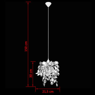 vidaXL Lampa z abażurem w kształcie liści, 21,5 x 30 cm, srebrna