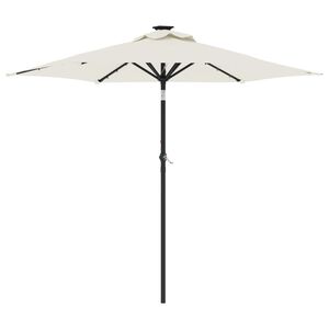 vidaXL Parasol ogrodowy z LED, stalowy słupek, biały, 225x225x212 cm