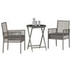 vidaXL Zestaw Bistro Ogrodowego 3 pcs Szary Polirattan