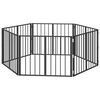 vidaXL Bramka dla psa 6 szt. Czarny 80 x 60 cm Stal ocynkowana