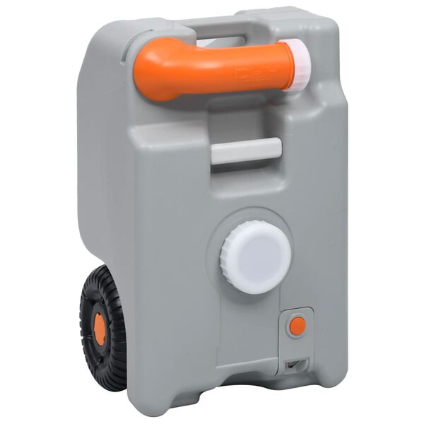 vidaXL Turystyczny pojemnik na wodę, na k&oacute;łkach, 25 L, szary