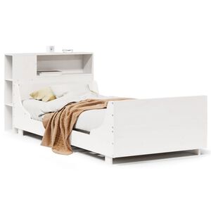 vidaXL Rama ł&oacute;żka bez materaca, biała, 75x190 cm, lite drewno sosnowe