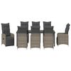 vidaXL Zestaw do jadalni w ogrodzie z poduszką 9 pcs Szary Polirattan