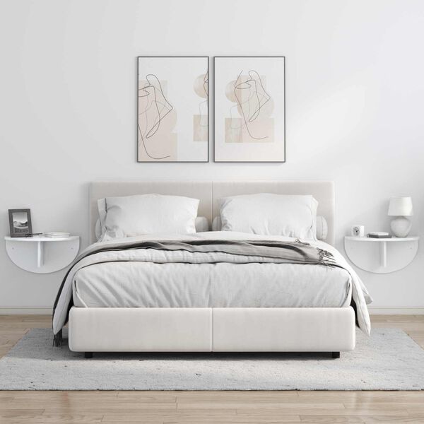 vidaXL P&oacute;łka ścienna Wysoki połysk biały 48 x 24 x 24 cm