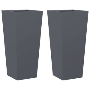 vidaXL Donice ogrodowe, 2 szt., antracytowe, 35x35x75 cm, stalowe
