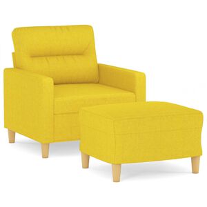 vidaXL Fotel z podn&oacute;żkiem, jasnoż&oacute;łty, 60 cm, tkanina