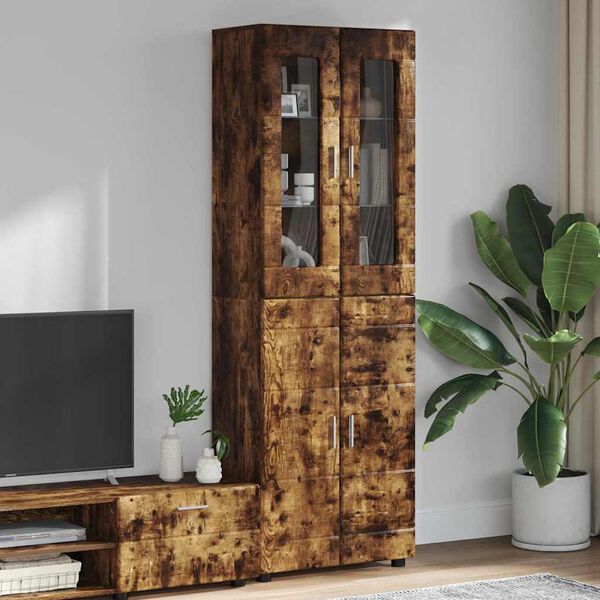 vidaXL Highboard z p&oacute;łką FLORIN Dąb wędzony 60 x 35 x 182 cm