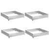 vidaXL Krawężnik do trawnika 4 szt. 100 x 100 x 20 cm Stal srebrny