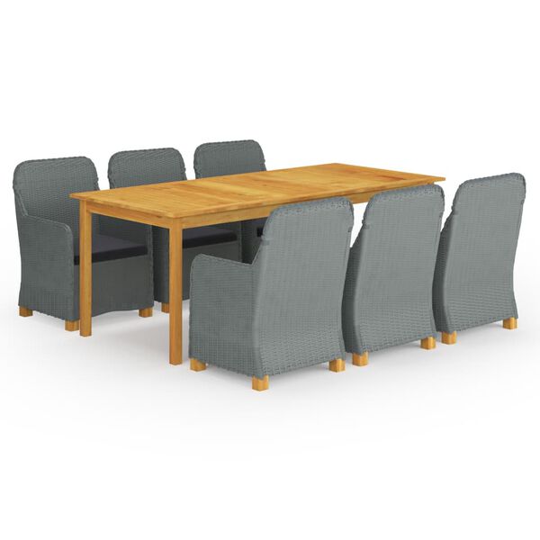 vidaXL 9-częściowy zestaw mebli ogrodowych, jasnoszary