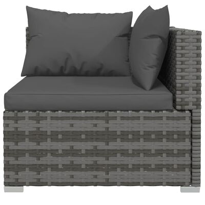 vidaXL 10-cz. ogrodowy zestaw wypoczynkowy, poduszki, rattan PE, szary