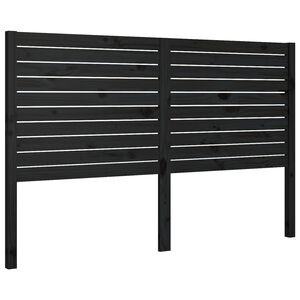 vidaXL Wezgłowie ł&oacute;żka, czarne, 146x4x100 cm, lite drewno sosnowe