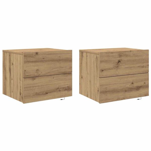 vidaXL Szafka Nocna z szufladą 2 pcs Dąb rzemieślniczy 50 x 39 x 41 cm
