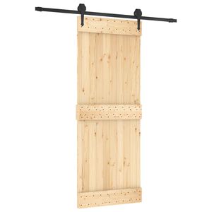 vidaXL Drzwi przesuwne 80 x 210 cm Lite Drewno Sosnowe (Nieobrobione)
