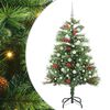 vidaXL Sztuczna choinka Ze LED Lights Zielony 150 cm PVC i Metal
