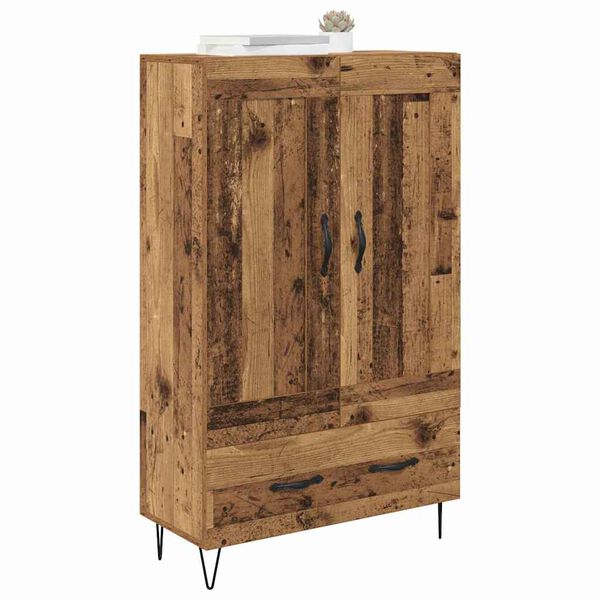 vidaXL Highboard z szufladą Stare drewno 69,5 x 31 x 115 cm