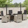 vidaXL Zestaw do jadalni w ogrodzie 5 pcs Jasnoszary polirattan