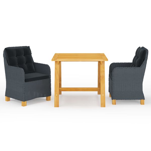 vidaXL 3-częściowy zestaw mebli ogrodowych, ciemnoszary