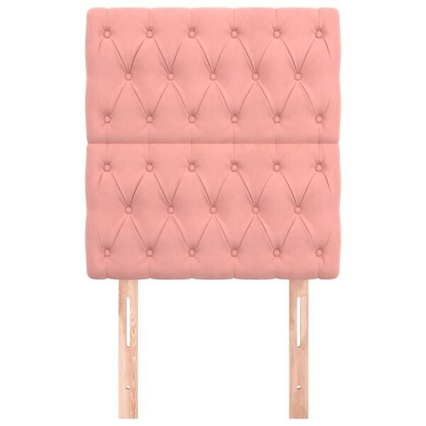 vidaXL Zagł&oacute;wek r&oacute;żowy 80x7x118/128 cm aksamit