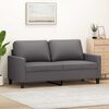 vidaXL 2-osobowa sofa, szary, 140 cm, sztuczna sk&oacute;ra