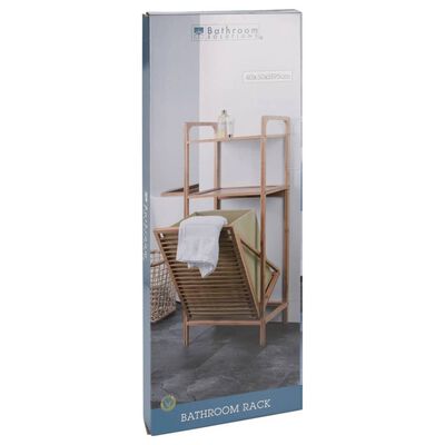 Bathroom Solutions Regał, 2 półki i kosz na pranie, bambus, 95 cm