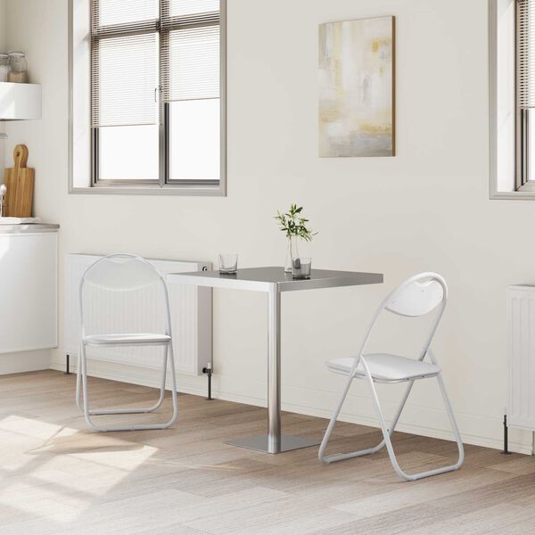 vidaXL Krzesło składane 2 pcs Biały 48 x 43,5 x 81 cm