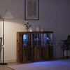 vidaXL Komoda LED Ze LED Lights 3 pcs Stare drewno 123 x 37 x 100 cm