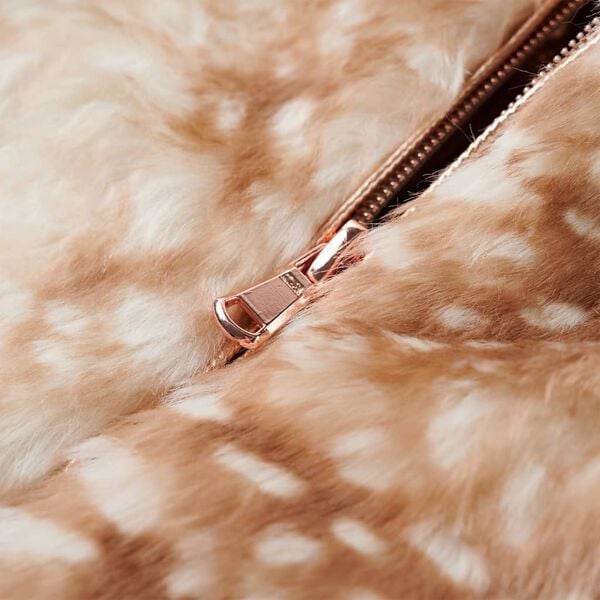 Kurtka dziecięca ze sztucznego futra, koniakowa, 116