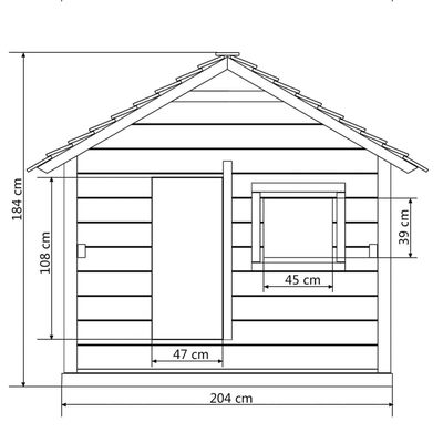 vidaXL Domek dla dzieci z 3 oknami, 204x204x184 cm, drewniany