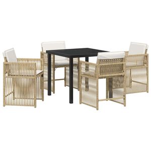 vidaXL Zestaw do jadalni w ogrodzie 5 pcs Beżowy polirattan
