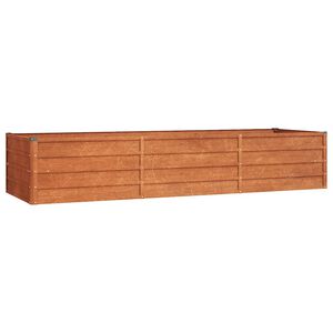 vidaXL Podwyższona donica, rdzawa, 240x80x45 cm, stal kortenowska