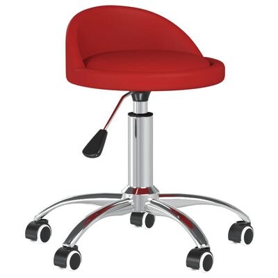 vidaXL Obrotowe krzesła stołowe, 6 szt, winna czerwień, sztuczna skóra