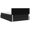 vidaXL Łóżko z miejscem na przechowywanie i LED Czarny 140 x 190 cm