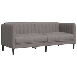 vidaXL Sofa 2-osobowa, kolor taupe, tapicerowana tkaniną