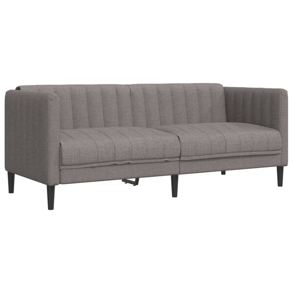 vidaXL Sofa 2-osobowa, kolor taupe, tapicerowana tkaniną
