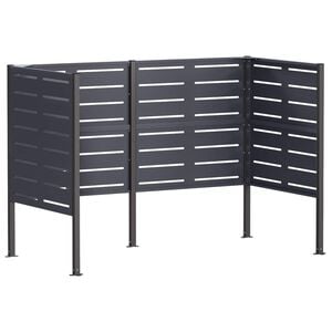 vidaXL Ekran na kosz na śmieci 167 x 85 x 113 cm Stal antracytowy