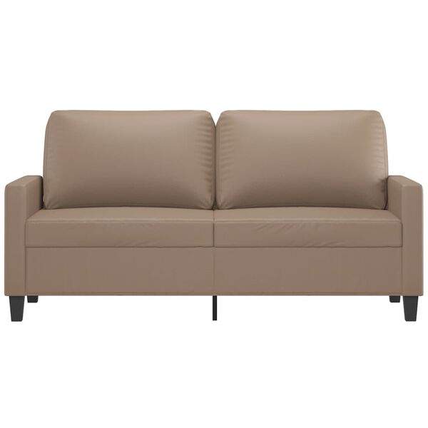 vidaXL 2-osobowa sofa, kolor cappuccino, 140 cm, sztuczna sk&oacute;ra