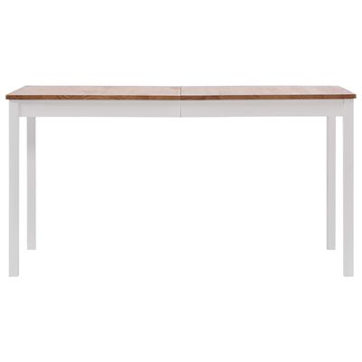 vidaXL Stół do jadalni, biało-brązowy, 140x70x73 cm, drewno sosnowe