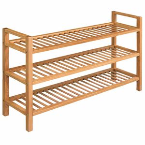 vidaXL Stojak na buty z 3 p&oacute;łkami, 100x27x60 cm, lite drewno dębowe