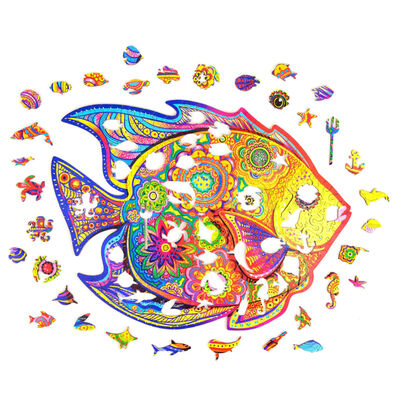 UNIDRAGON 330-cz., drewniane puzzle Shining Fish, King Size, 40x31 cm