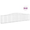 vidaXL Kosze gabionowe, 10 szt, 400x30x80/100 cm, galwanizowane żelazo