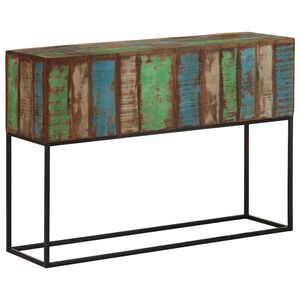 vidaXL Stolik konsolowy, 110x30x75 cm, lite drewno z odzysku i żelazo