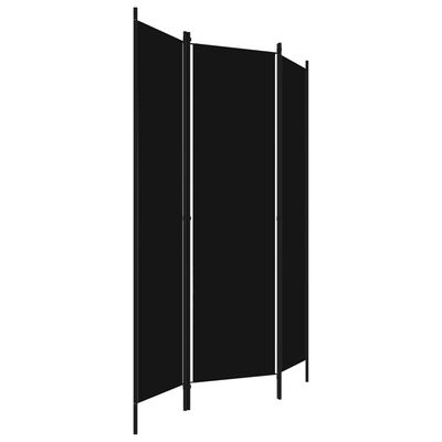 vidaXL Parawan 3-panelowy, czarny, 150 x 180 cm