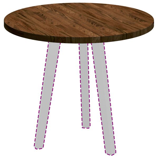 vidaXL Blat stołu Ciemny brąz &Oslash; 60 x 2,5 cm Dąb lite