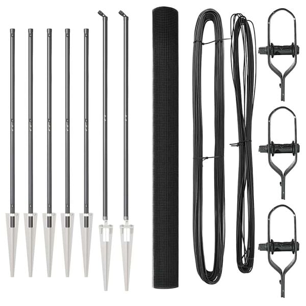 vidaXL Słupek ogrodzeniowy. Szary 10 x 1,6 m (siatka 25 x 25 mm)